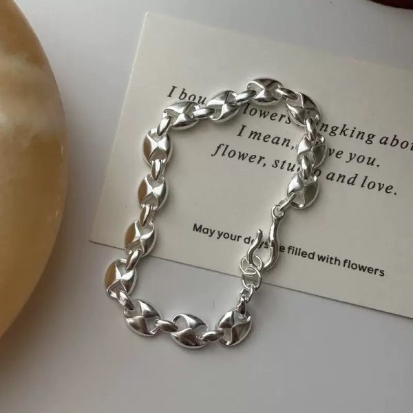 Wholesale 925 Sterling Silver Rectangular Chunky Necklace & Bracelet - Image 3