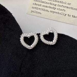 Wholesale 925 Sterling Silver Sparkly Love Earrings