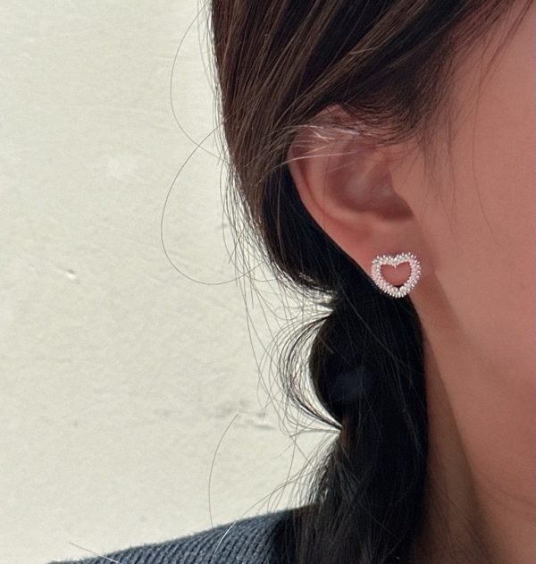 Wholesale 925 Sterling Silver Sparkly Love Earrings - Image 5