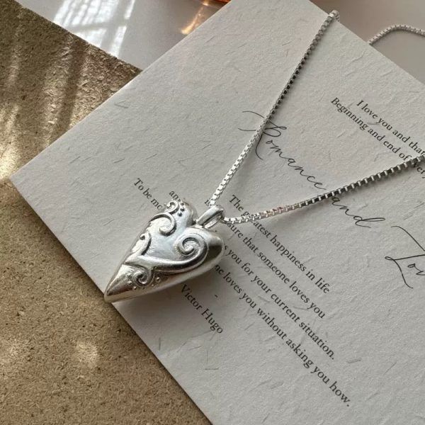 Wholesale 925 Sterling Silver Hollow Heart Necklace - Image 2
