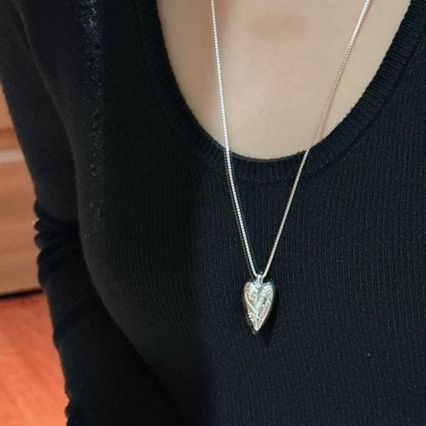 Wholesale 925 Sterling Silver Hollow Heart Necklace - Image 5