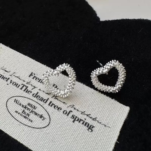 Wholesale 925 Sterling Silver Sparkly Love Earrings - Image 3