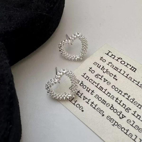 Wholesale 925 Sterling Silver Sparkly Love Earrings - Image 2