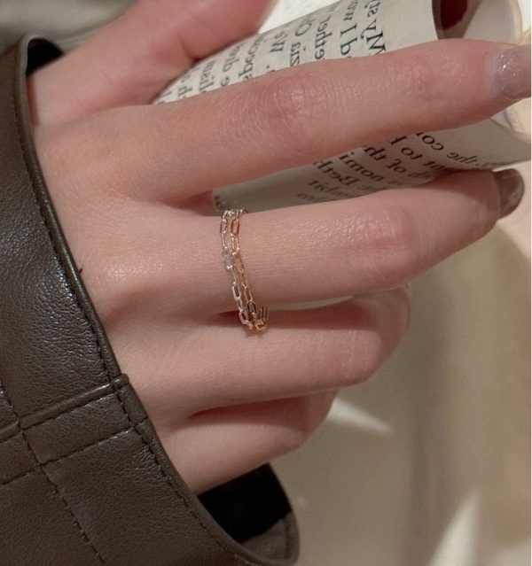 Wholesale 925 Sterling Silver Rectangular Chain Ring - Image 6
