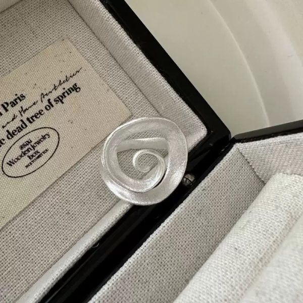 Wholesale 925 Sterling Silver Burnt White Spiral Ring - Image 2