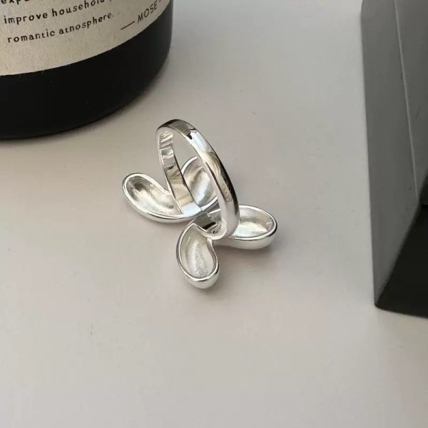 Wholesale 925 Sterling Silver Glossy Butterfly Ring - Image 3