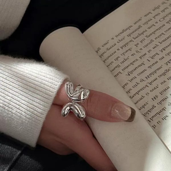 Wholesale 925 Sterling Silver Glossy Butterfly Ring - Image 4