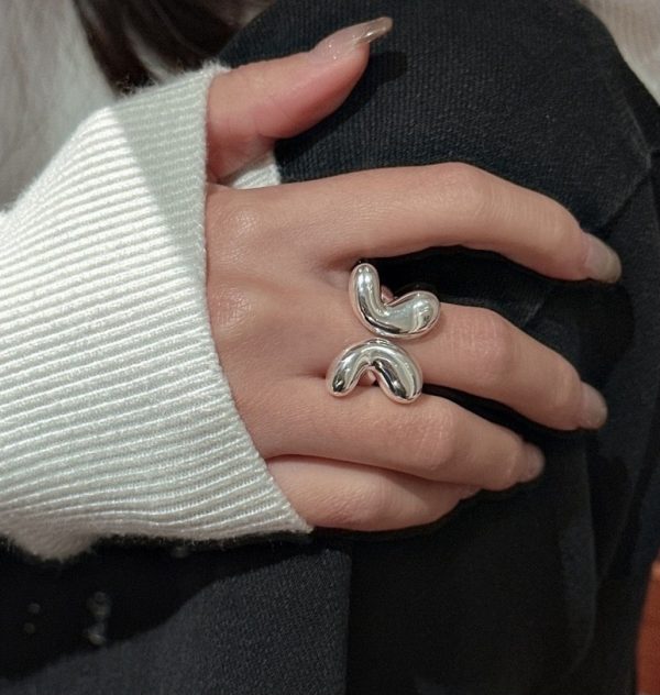 Wholesale 925 Sterling Silver Glossy Butterfly Ring - Image 6