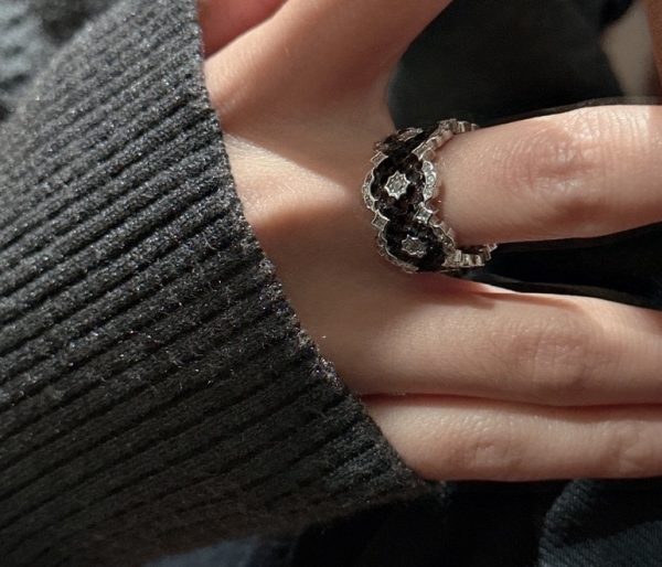 Wholesale 925 Sterling Silver Black Rhodium Lace Zircon Ring - Image 5