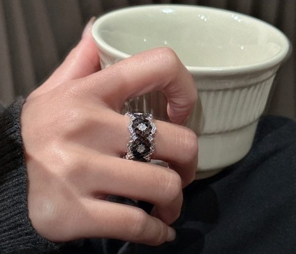 Wholesale 925 Sterling Silver Black Rhodium Lace Zircon Ring - Image 6