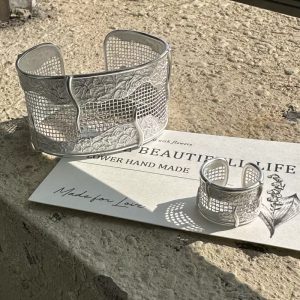 Wholesale 925 Sterling Silver Hollow Mesh Bangle&Ring