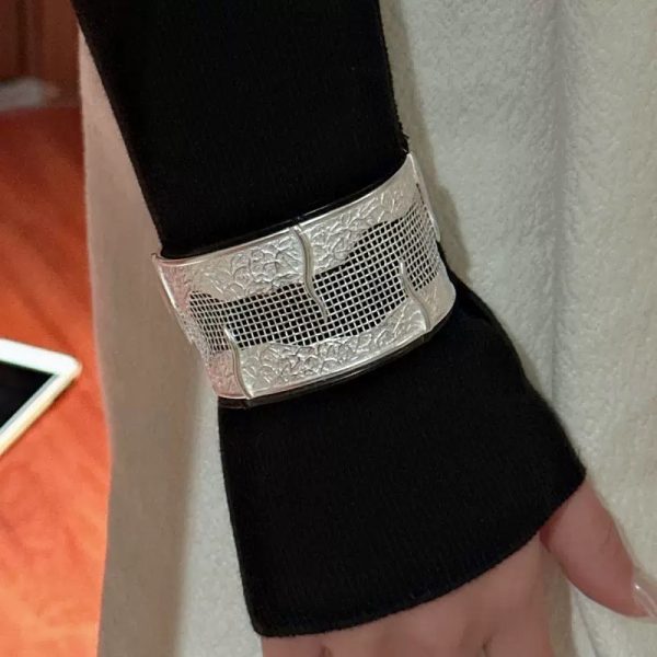 Wholesale 925 Sterling Silver Hollow Mesh Bangle&Ring - Image 6