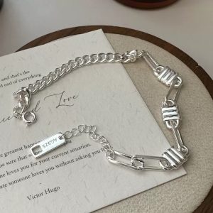 Wholesale 925 Sterling Silver Irregular Basic Bracelet