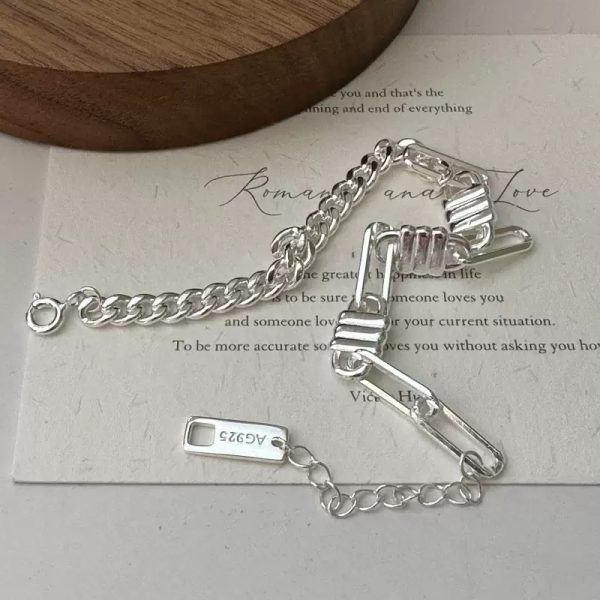 Wholesale 925 Sterling Silver Irregular Basic Bracelet - Image 2