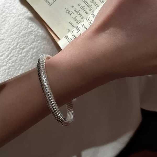 Wholesale 925 Sterling Silver Hollow Retro Stretch Bracelet - Image 4