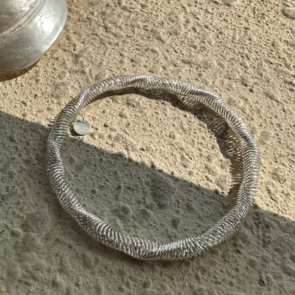 Wholesale 925 Sterling Silver Italian Elastic Wave Bracelet