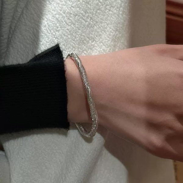 Wholesale 925 Sterling Silver Italian Elastic Wave Bracelet - Image 4
