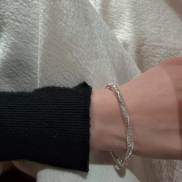 Wholesale 925 Sterling Silver Italian Elastic Wave Bracelet - Image 5