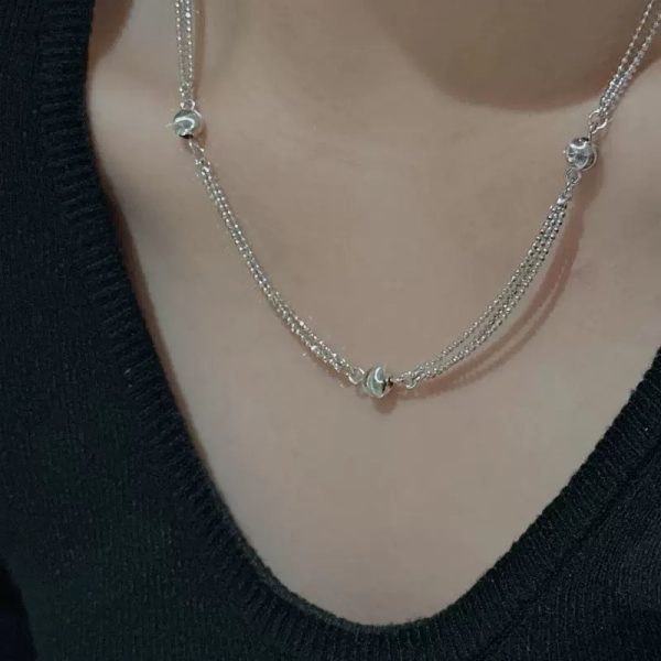 Wholesale 925 Sterling Silver Cat-eye Triple Bead Necklace - Image 5