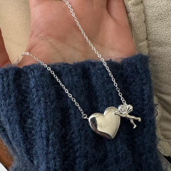 Wholesale 925 Sterling Silver Angel With Love Necklace - Image 2