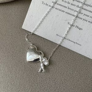 Wholesale 925 Sterling Silver Angel With Love Necklace