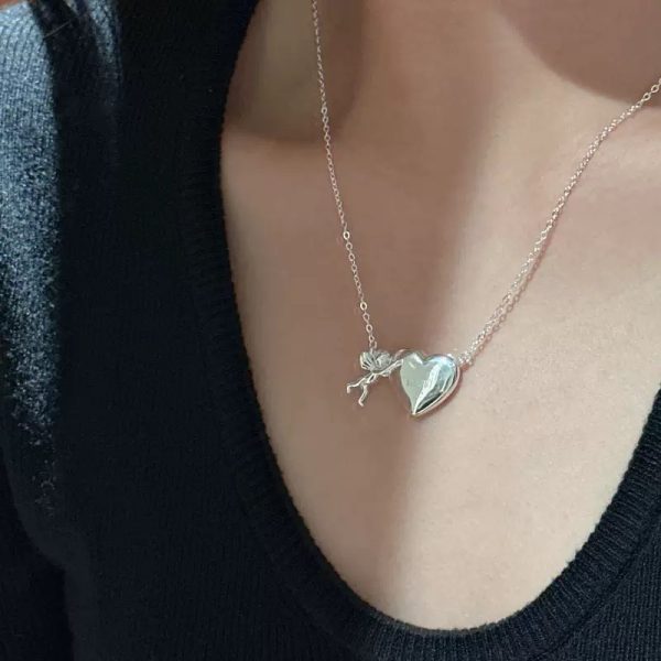 Wholesale 925 Sterling Silver Angel With Love Necklace - Image 6