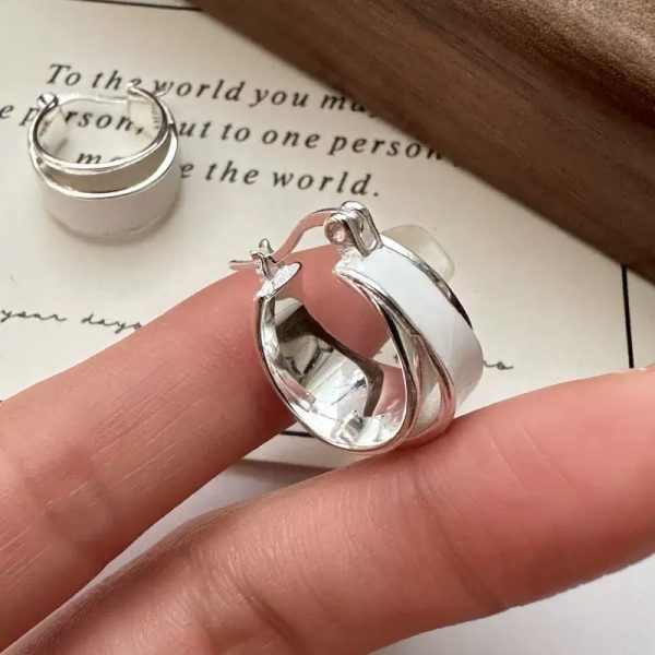 Wholesale 925 Sterling Silver Enamel Hoop Earrings - Image 2