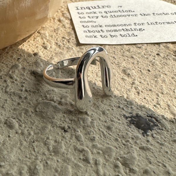 Wholesale 925 Sterling Silver Plain U-shape Ring - Image 2