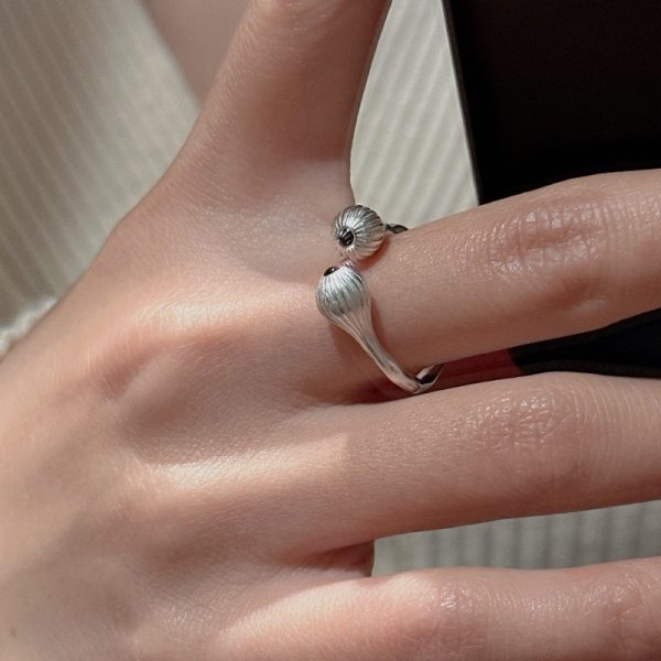 Wholesale 925 Sterling Silver Black Agate Matte Ring - Image 5