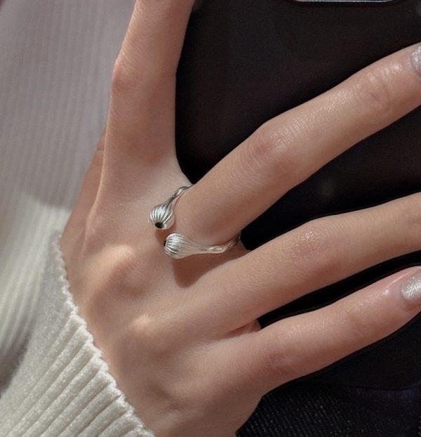Wholesale 925 Sterling Silver Black Agate Matte Ring - Image 6