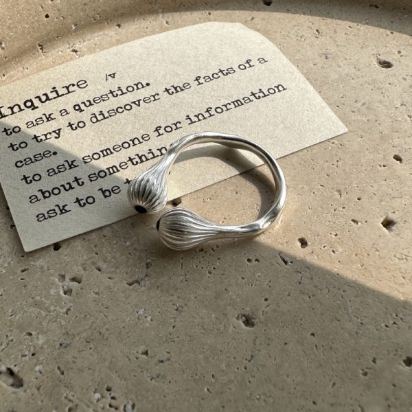 Wholesale 925 Sterling Silver Black Agate Matte Ring - Image 2