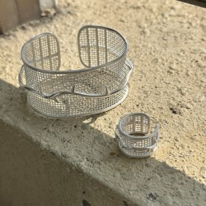 Wholesale 925 Sterling Silver Rattan Bold Mesh Ring & Bangle