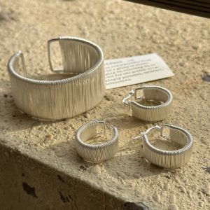 Wholesale 925 Sterling Silver Adjustable Chunky Winding Earrings & Ring & Bangle