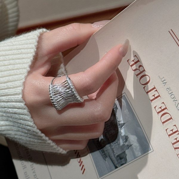 Wholesale 925 Sterling Silver Bold Open Ring - Image 5