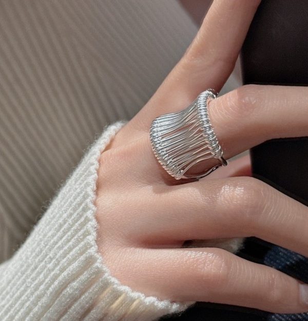 Wholesale 925 Sterling Silver Bold Open Ring - Image 6