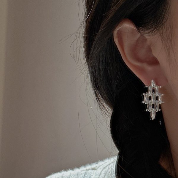 Wholesale 925 Sterling Silver Rhombic Woven Earrings - Image 6