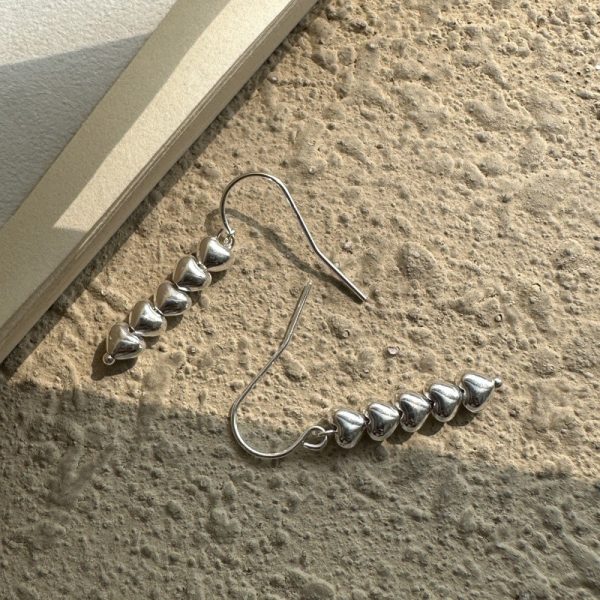 Wholesale 925 Sterling Silver Long Heart Earrings - Image 2
