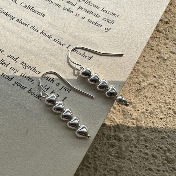 Wholesale 925 Sterling Silver Long Heart Earrings - Image 3