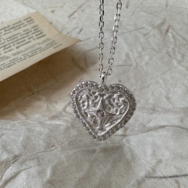 Wholesale 925 Sterling Silver Zircon Heart Necklace - Image 2