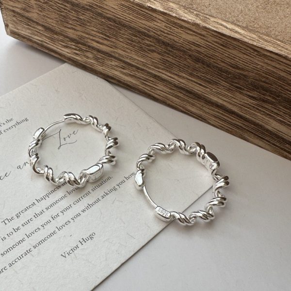 Wholesale 925 Sterling Silver Twisted Hoop Earrings - Image 3