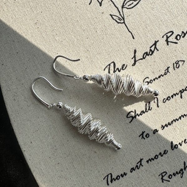 Wholesale 925 Sterling Silver Long Spiral Earrings - Image 2