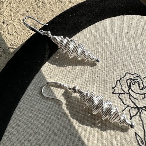 Wholesale 925 Sterling Silver Long Spiral Earrings - Image 3