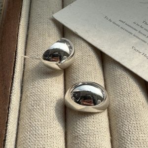 Wholesale 925 Sterling Silver Smooth Oval Stud Earrings