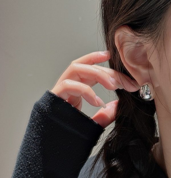 Wholesale 925 Sterling Silver Smooth Oval Stud Earrings - Image 4