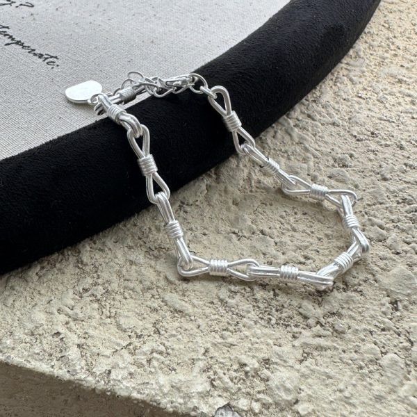 Wholesale 925 Sterling Silver Matte Knot Necklace & Bracelet - Image 2