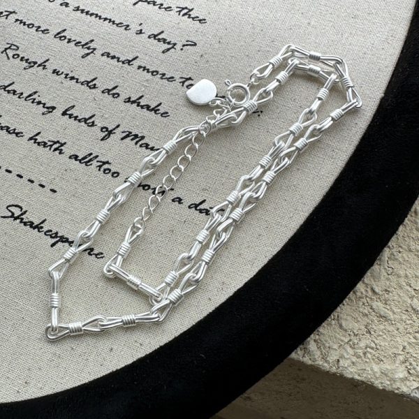 Wholesale 925 Sterling Silver Matte Knot Necklace & Bracelet - Image 3