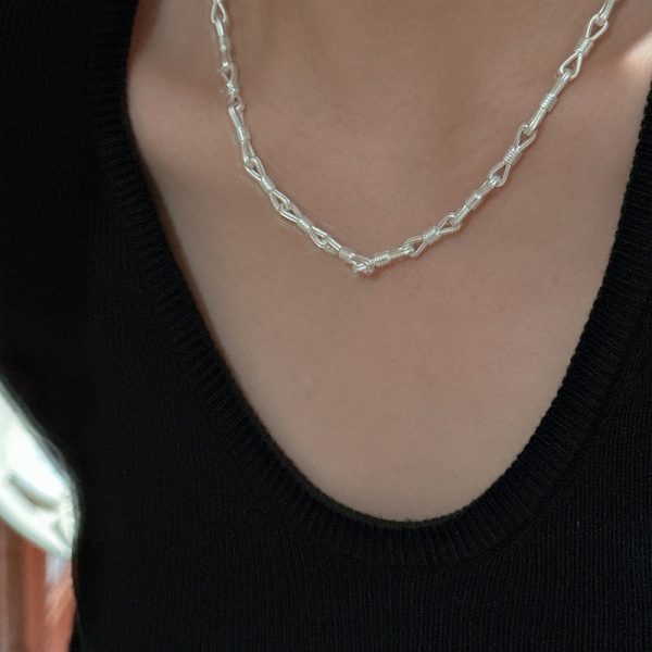 Wholesale 925 Sterling Silver Matte Knot Necklace & Bracelet - Image 5