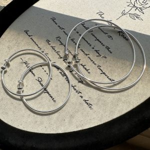 Wholesale 925 Sterling Silver Large Hollow Hoop Earrings