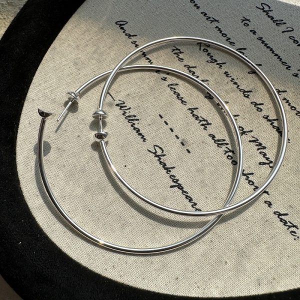 Wholesale 925 Sterling Silver Large Hollow Hoop Earrings - Image 2