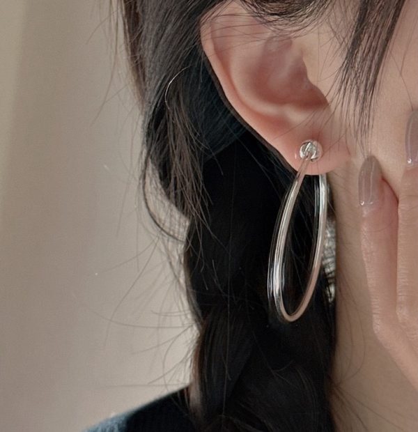 Wholesale 925 Sterling Silver Large Hollow Hoop Earrings - Image 6